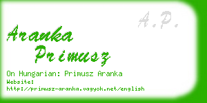 aranka primusz business card